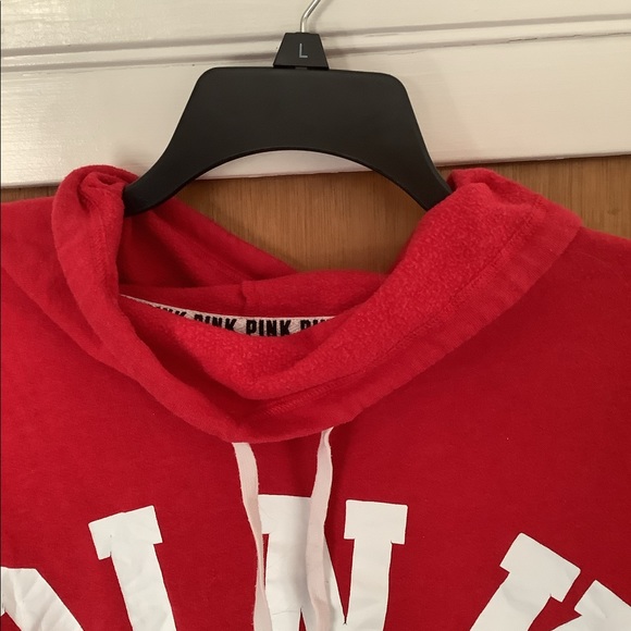 PINK Cropped Red Sweatshirt - Picture 4 of 5